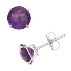 Designs By Gioelli Amethyst 10k White Gold Stud Earrings