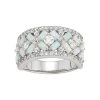 Designs By Gioelli Sterling Silver Lab-Created Opal & White Sapphire X Ring
