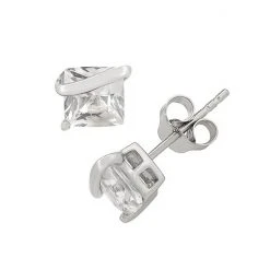 Designs By Gioelli Lab-Created White Sapphire Sterling Silver Stud Earrings