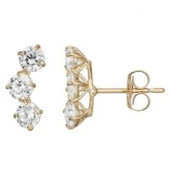 Designs By Gioelli 10k Gold Cubic Zirconia Ear Climber Earrings