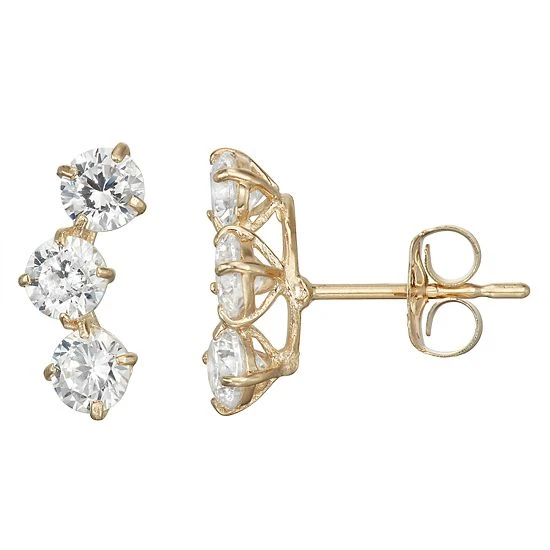Designs By Gioelli 10k Gold Cubic Zirconia Ear Climber Earrings 3 Designs By Gioelli 10k Gold Cubic Zirconia Ear Climber Earrings