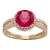 Designs By Gioelli 10k Gold Lab-Created Ruby & White Sapphire Halo Ring -Designs by Gioelli Shop unnamed file 1019