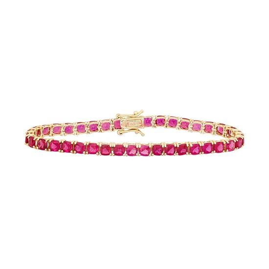 Designs By Gioelli 14k Gold Over Silver Lab-Created Ruby Tennis Bracelet 3 Designs By Gioelli 14k Gold Over Silver Lab-Created Ruby Tennis Bracelet