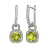 Designs By Gioelli Sterling Silver Peridot And Lab-Created White Sapphire Square Halo Drop Earrings -Designs by Gioelli Shop unnamed file 1081