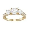 Designs By Gioelli 10k Gold 3-Stone Cubic Zirconia Engagement Ring Yellow