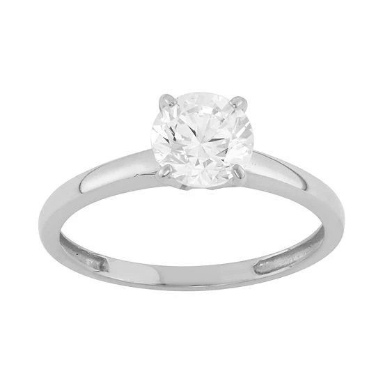 Designs By Gioelli 14k Gold 6.5MM Cubic Zirconia Ring White 6 Designs By Gioelli 14k Gold 6.5MM Cubic Zirconia Ring White - Image 4