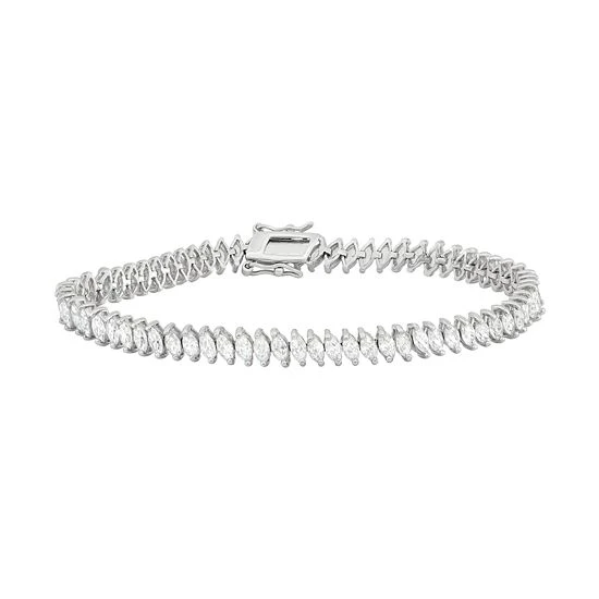 Designs By Gioelli Sterling Silver Lab-Created White Sapphire Marquise Tennis Bracelet 3 Designs By Gioelli Sterling Silver Lab-Created White Sapphire Marquise Tennis Bracelet