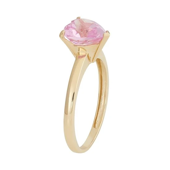 Designs By Gioelli 10k Gold Lab-Created Pink Sapphire Heart Ring 4 Designs By Gioelli 10k Gold Lab-Created Pink Sapphire Heart Ring - Image 2