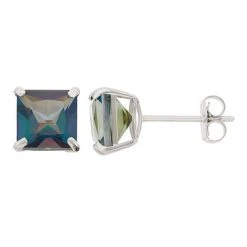 Designs By Gioelli Mystic Topaz 10k White Gold Stud Earrings