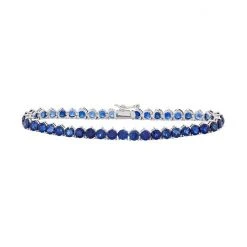 Designs By Gioelli Sterling Silver Lab-Created Sapphire Tennis Bracelet