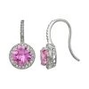 Designs By Gioelli Sterling Silver Lab-Created Pink Sapphire And Lab-Created White Sapphire Halo Drop Earrings -Designs by Gioelli Shop unnamed file 1131