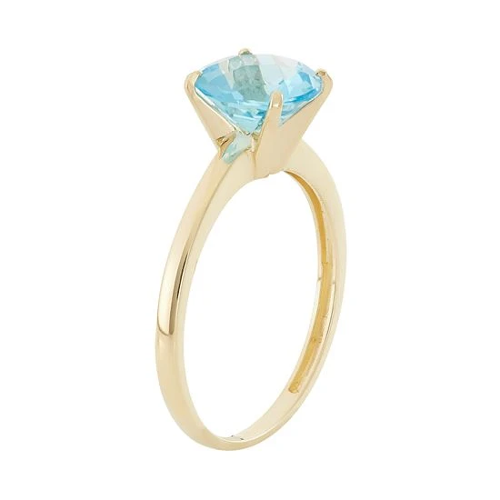 Designs By Gioelli Swiss Blue Topaz 10k Gold Ring 4 Designs By Gioelli Swiss Blue Topaz 10k Gold Ring - Image 2