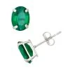 Designs By Gioelli Lab-Created Emerald 10k White Gold Oval Stud Earrings
