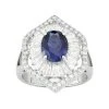 Designs By Gioelli Sterling Silver Lab-Created Blue & White Sapphire Baguette Halo Ring -Designs by Gioelli Shop unnamed file 1156