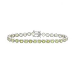 Designs By Gioelli Sterling Silver Peridot Tennis Bracelet