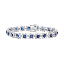 Designs By Gioelli Sterling Silver Lab-Created Blue & White Sapphire Bracelet