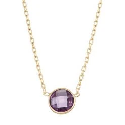 Designs By Gioelli 10k Gold Amethyst Circle Pendant Necklace