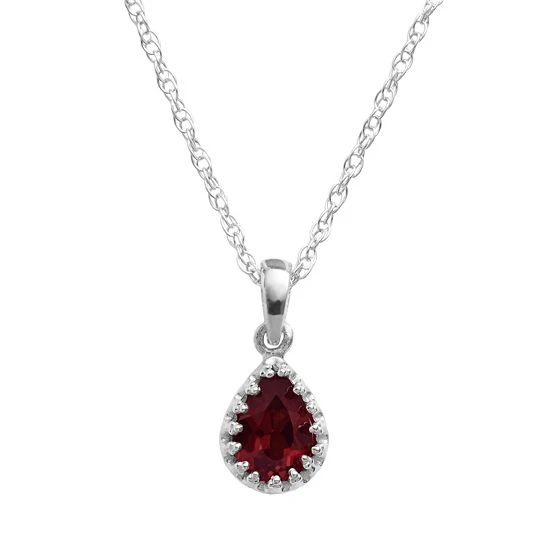 Designs By Gioelli Sterling Silver Garnet Teardrop Pendant 3 Designs By Gioelli Sterling Silver Garnet Teardrop Pendant