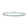 Designs By Gioelli Sterling Silver Lab-Created Emerald & White Sapphire Tennis Bracelet