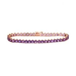 Designs By Gioelli 14k Rose Gold Over Silver Amethyst Tennis Bracelet