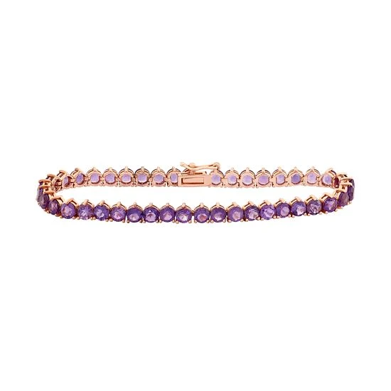 Designs By Gioelli 14k Rose Gold Over Silver Amethyst Tennis Bracelet 3 Designs By Gioelli 14k Rose Gold Over Silver Amethyst Tennis Bracelet