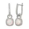 Designs By Gioelli Sterling Silver Lab-Created Opal And Lab-Created White Sapphire Square Halo Drop Earrings -Designs by Gioelli Shop unnamed file 1223