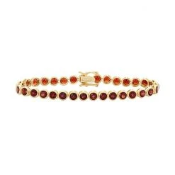 Designs By Gioelli 14k Gold Over Silver Garnet Tennis Bracelet