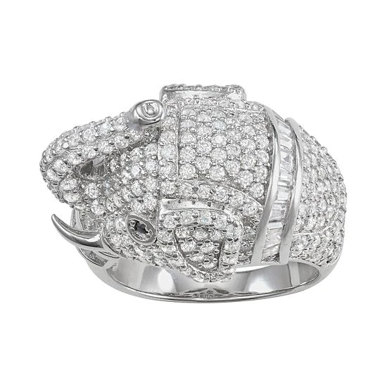 Designs By Gioelli Sterling Silver Cubic Zirconia Elephant Ring 3 Designs By Gioelli Sterling Silver Cubic Zirconia Elephant Ring