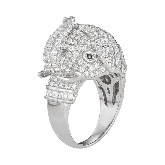 Designs By Gioelli Sterling Silver Cubic Zirconia Elephant Ring 4 Designs By Gioelli Sterling Silver Cubic Zirconia Elephant Ring - Image 2