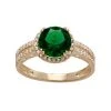 Designs By Gioelli 10k Gold Simulated Emerald & Lab-Created White Sapphire Halo Ring