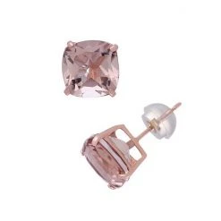 Designs By Gioelli 14k Rose Gold Simulated Morganite Stud Earrings