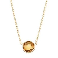 Designs By Gioelli 10k Gold Citrine Circle Pendant Necklace