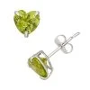 Designs By Gioelli Peridot 10k White Gold Heart Stud Earrings