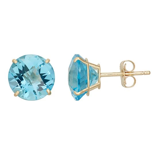 Designs By Gioelli Swiss Blue Topaz 10k Gold Stud Earrings 3 Designs By Gioelli Swiss Blue Topaz 10k Gold Stud Earrings