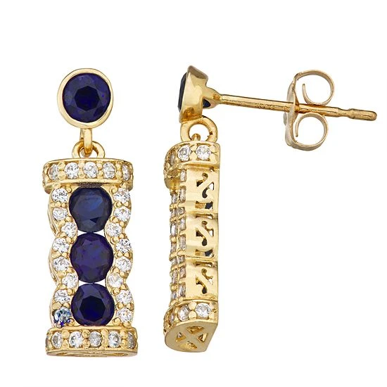 Designs By Gioelli 10k Gold Gemstone Dangle Earrings Mystic Topaz 4 Designs By Gioelli 10k Gold Gemstone Dangle Earrings Mystic Topaz - Image 2