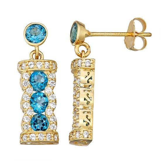 Designs By Gioelli 10k Gold Gemstone Dangle Earrings Mystic Topaz 6 Designs By Gioelli 10k Gold Gemstone Dangle Earrings Mystic Topaz - Image 4