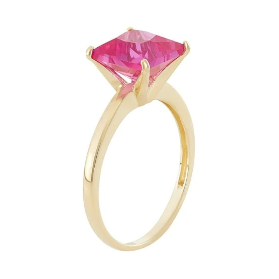 Designs By Gioelli Lab-Created Pink Sapphire 10k Gold Ring 4 Designs By Gioelli Lab-Created Pink Sapphire 10k Gold Ring - Image 2