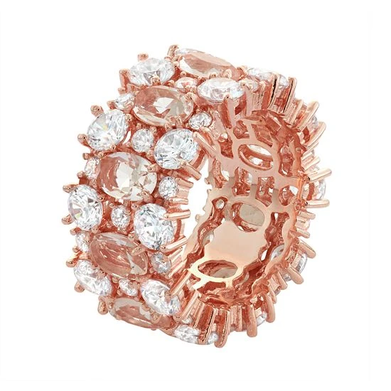 Designs By Gioelli 14k Rose Gold Over Silver Simulated Morganite & Cubic Zirconia Ring 4 Designs By Gioelli 14k Rose Gold Over Silver Simulated Morganite & Cubic Zirconia Ring - Image 2