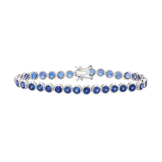Designs By Gioelli Sterling Silver Lab-Created Sapphire Tennis Bracelet 3 Designs By Gioelli Sterling Silver Lab-Created Sapphire Tennis Bracelet