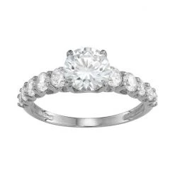 Designs By Gioelli 10k Gold Cubic Zirconia Engagement Ring White