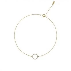 Designs By Gioelli 14k Gold Cubic Zirconia Circle Anklet