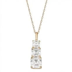 Designs By Gioelli 10k Gold Cubic Zirconia 3-Stone Drop Pendant