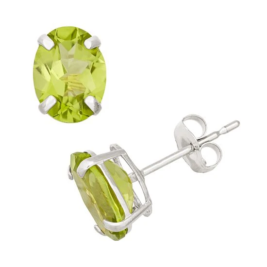 Designs By Gioelli Peridot 10k White Gold Oval Stud Earrings 3 Designs By Gioelli Peridot 10k White Gold Oval Stud Earrings