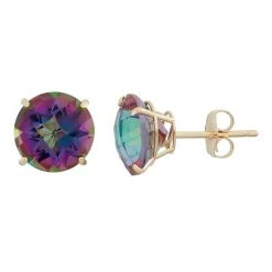 Designs By Gioelli Mystic Topaz 10k Gold Stud Earrings