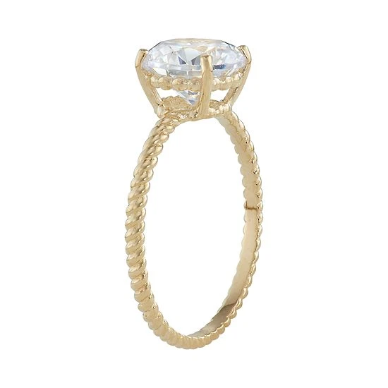 Designs By Gioelli 10k Gold Braided Band Cubic Zirconia Solitaire Engagement Ring 4 Designs By Gioelli 10k Gold Braided Band Cubic Zirconia Solitaire Engagement Ring - Image 2