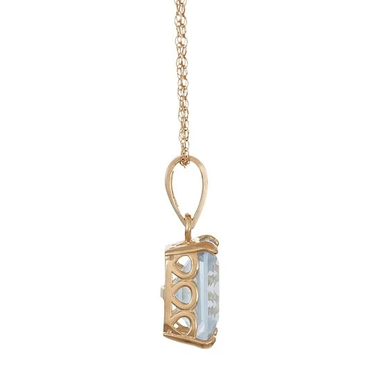Designs By Gioelli 10k Gold Lab-Created Aquamarine Rectangle Pendant Necklace 4 Designs By Gioelli 10k Gold Lab-Created Aquamarine Rectangle Pendant Necklace - Image 2
