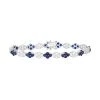 Designs By Gioelli Sterling Silver Lab-Created Blue & White Sapphire Flower Tennis Bracelet