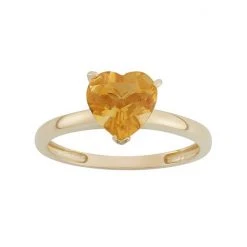 Designs By Gioelli Citrine 10k Gold Heart Ring