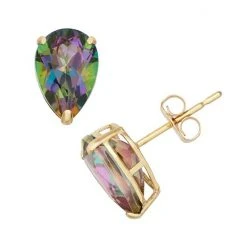 Designs By Gioelli Mystic Topaz 10k Gold Teardrop Stud Earrings