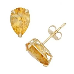 Designs By Gioelli Citrine 10k Gold Teardrop Stud Earrings